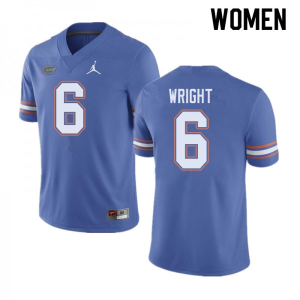 Jordan Brand Women #6 Nay'Quan Wright Florida Gators College Football Jersey Blue